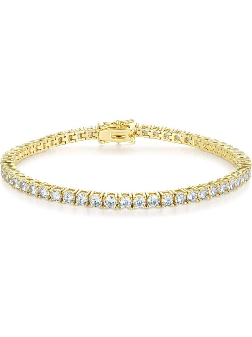 Elegant 18K Gold Plated Tennis Bracelet for Women & Men, CZ Jewelry for Parties